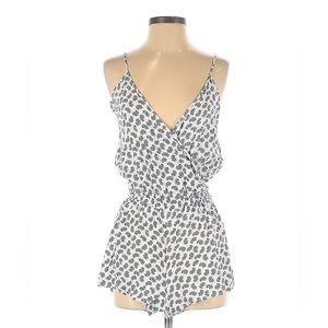 White Romper with Navy Blue Paisleys by Old Navy